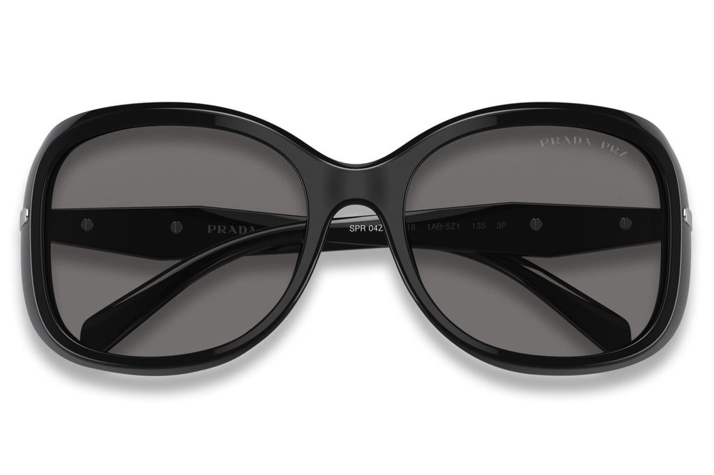 Prada - PR 04ZS Sunglasses Black with Dark Grey Polar Lenses (1AB5Z1)