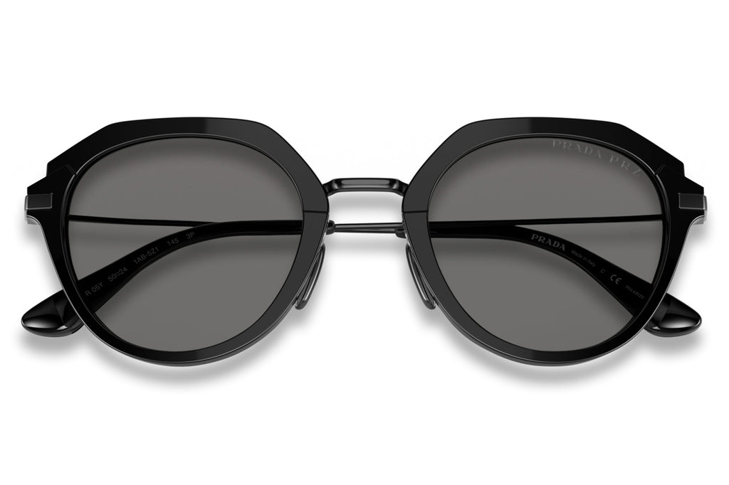 Prada - PR 05YS Sunglasses Black with Dark Grey Polar Lenses (1AB5Z1)