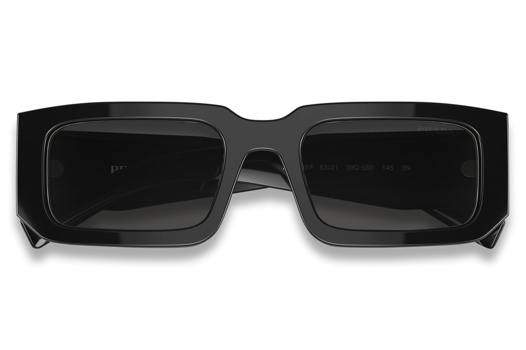 Prada - PR 06YSF (Low Bridge Fit) Sunglasses Black/White with Dark Grey Lenses (09Q5S0)