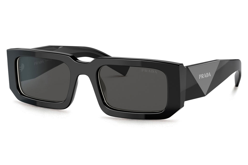 Prada - PR 06YSF (Low Bridge Fit) Sunglasses Black/White with Dark Grey Lenses (09Q5S0)