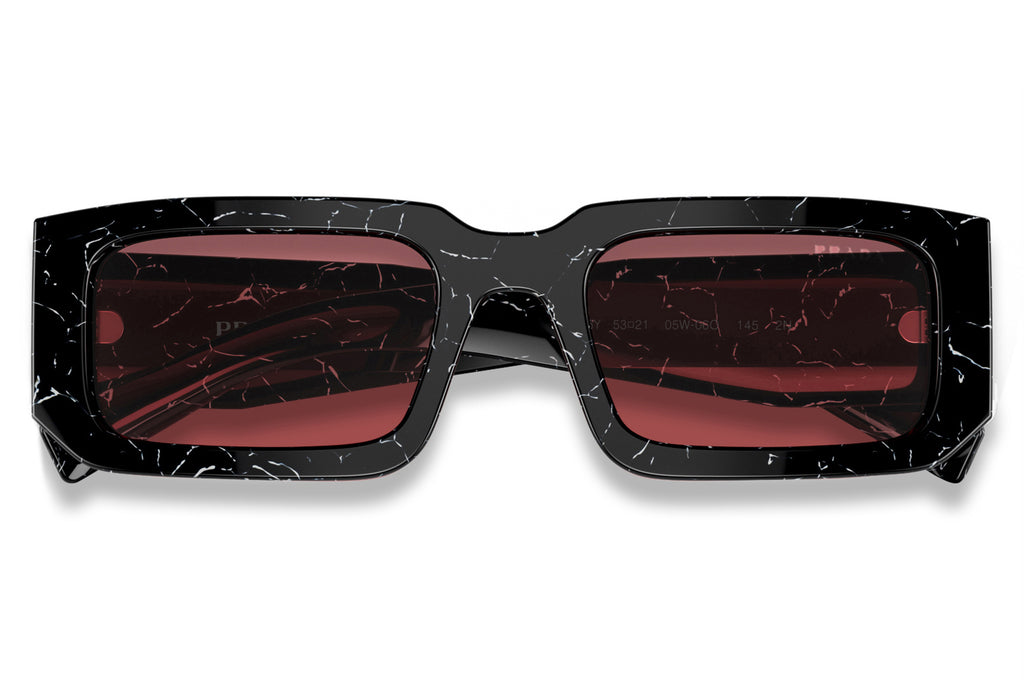 Prada - PR 06YS Sunglasses Abstract Black/White with Red Lenses (05W06O)