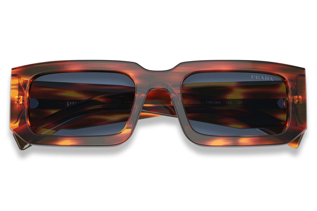 Prada - PR 06YS Sunglasses Striped Radica with Dark Blue Lenses (17R06A)