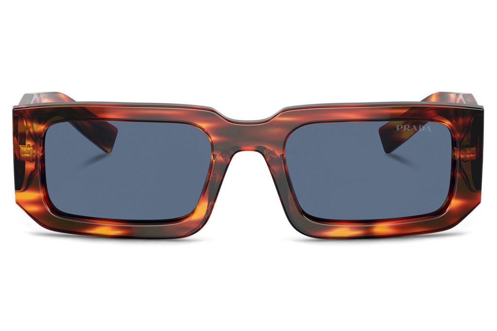 Prada - PR 06YS Sunglasses Striped Radica with Dark Blue Lenses (17R06A)