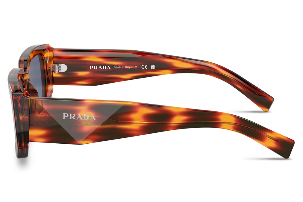 Prada - PR 06YS Sunglasses Striped Radica with Dark Blue Lenses (17R06A)