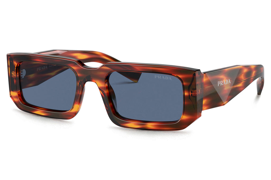 Prada - PR 06YS Sunglasses Striped Radica with Dark Blue Lenses (17R06A)