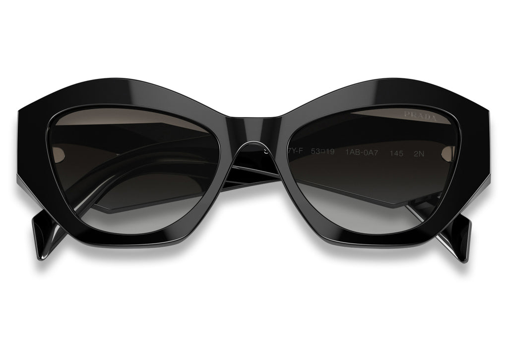 Prada - PR 07YSF (Low Bridge Fit) Sunglasses Black with Grey Gradient Lenses (1AB0A7)