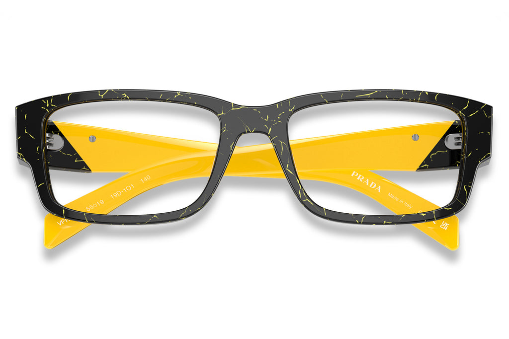 Prada - PR 07ZV Eyeglasses Black/Yellow Marble (19D1O1)