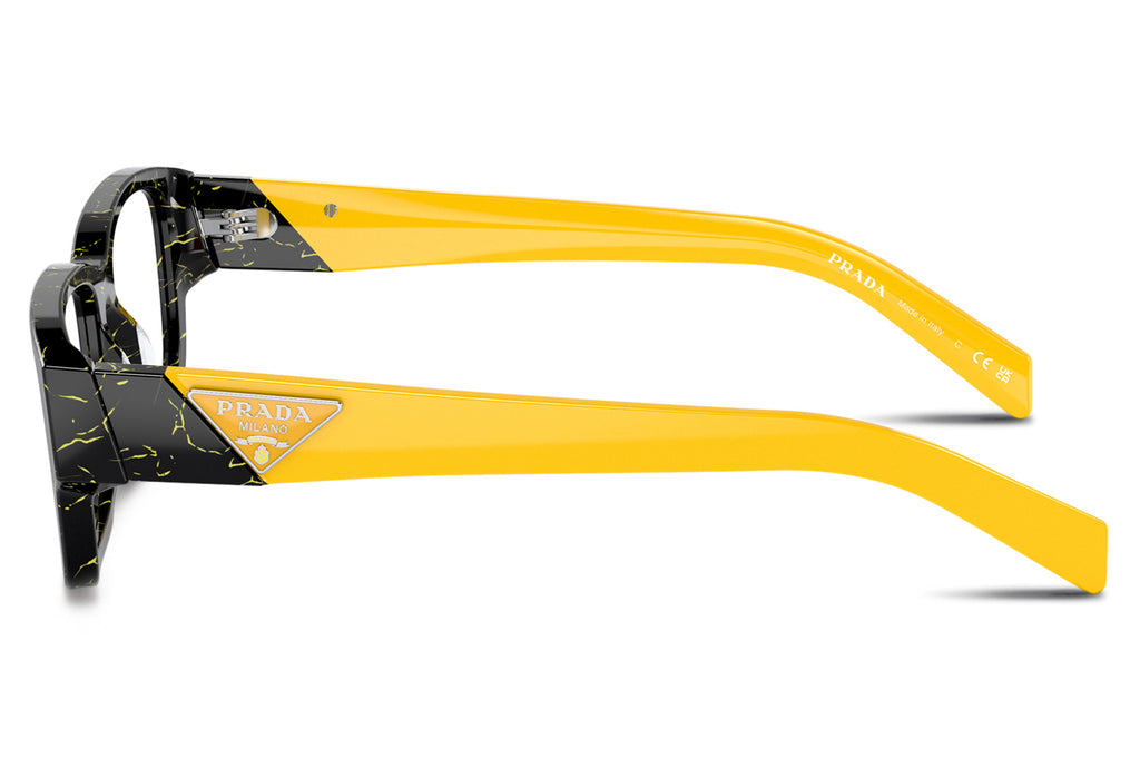 Prada - PR 07ZV Eyeglasses Black/Yellow Marble (19D1O1)