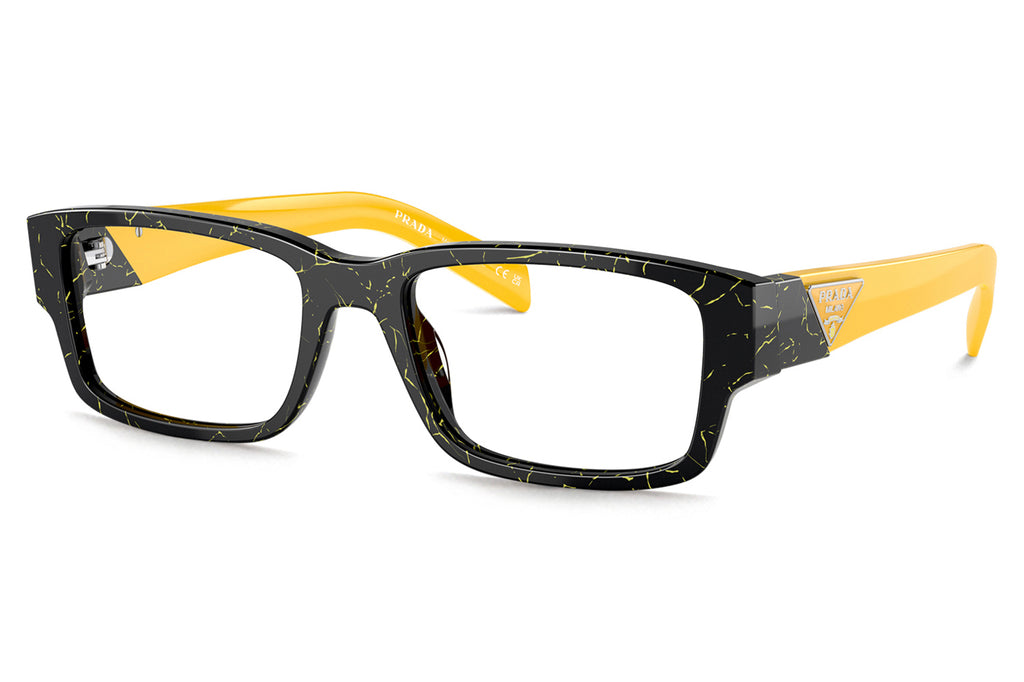 Prada - PR 07ZV Eyeglasses Black/Yellow Marble (19D1O1)