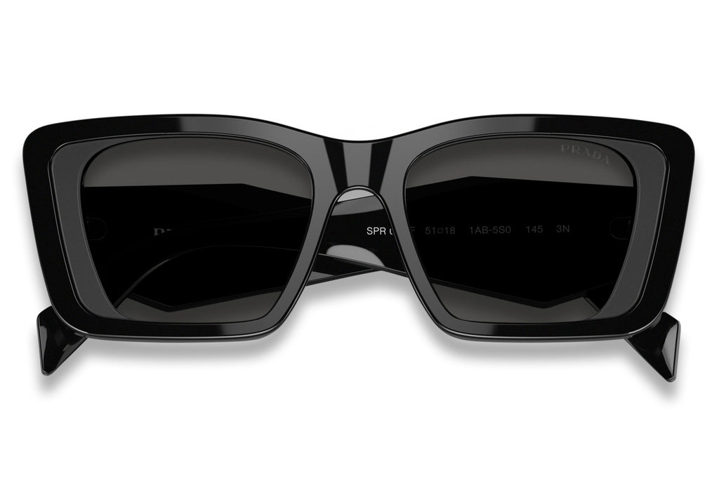 Prada - PR 08YSF (Low Bridge Fit) Sunglasses Black with Dark Grey Lenses (1AB5S0)