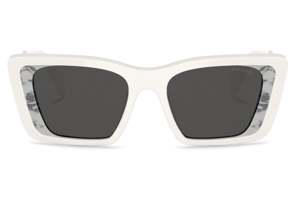Prada - PR 08YS Sunglasses White/Havana Black with Dark Grey Lenses (02V5S0)
