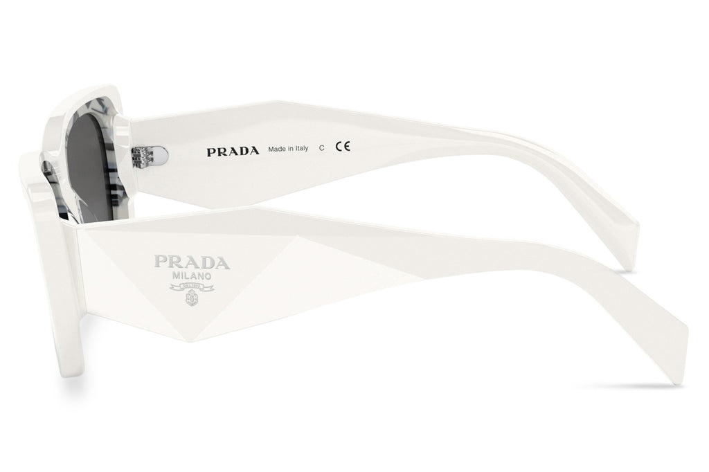 Prada - PR 08YS Sunglasses White/Havana Black with Dark Grey Lenses (02V5S0)