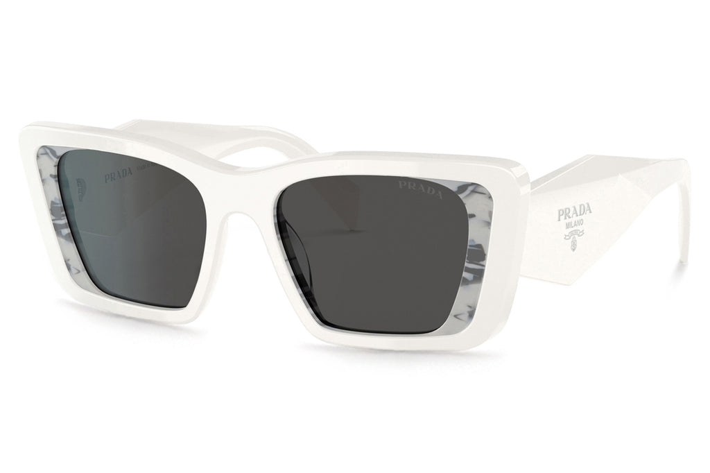 Prada - PR 08YS Sunglasses White/Havana Black with Dark Grey Lenses (02V5S0)