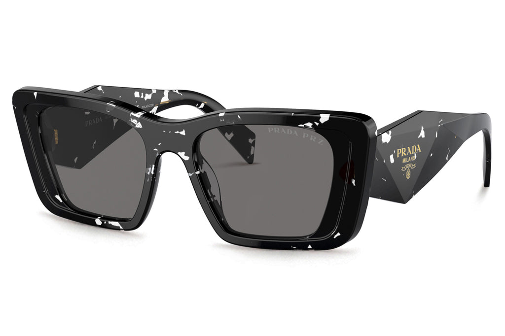 Prada - PR 08YS Sunglasses Black Crystal Tortoise with Dark Grey Polar Lenses (15S5Z1)