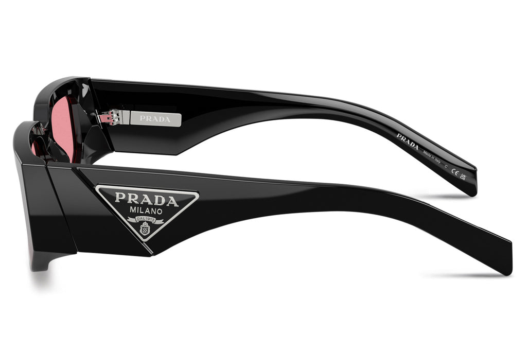 Prada - PR 09ZSF (Low Bridge Fit) Sunglasses Black with Pink Lenses (16K30L)