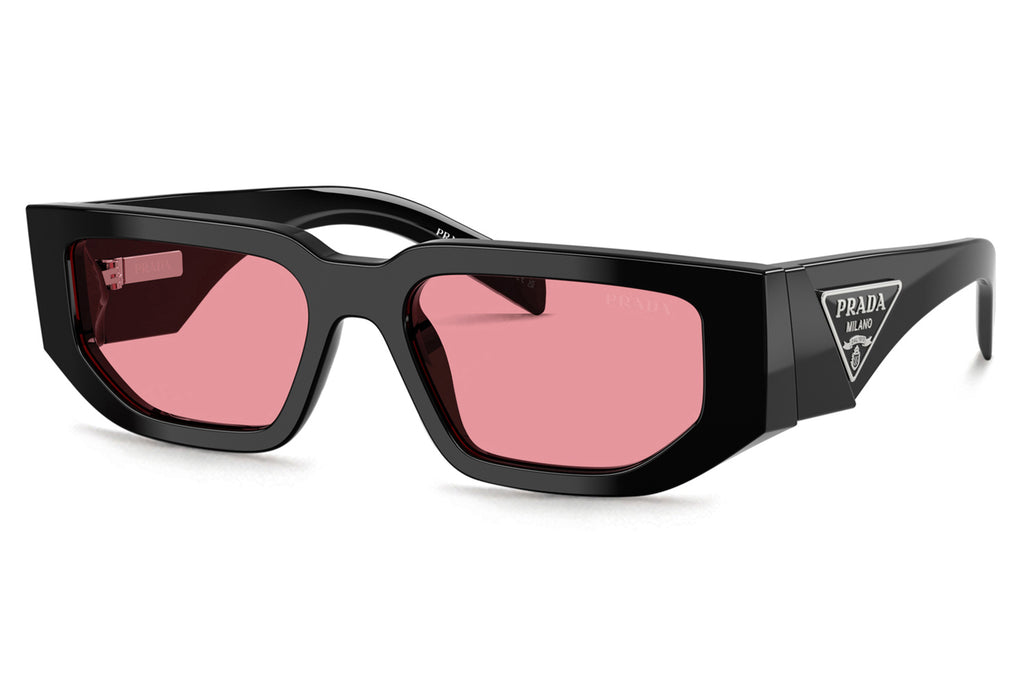 Prada - PR 09ZSF (Low Bridge Fit) Sunglasses Black with Pink Lenses (16K30L)