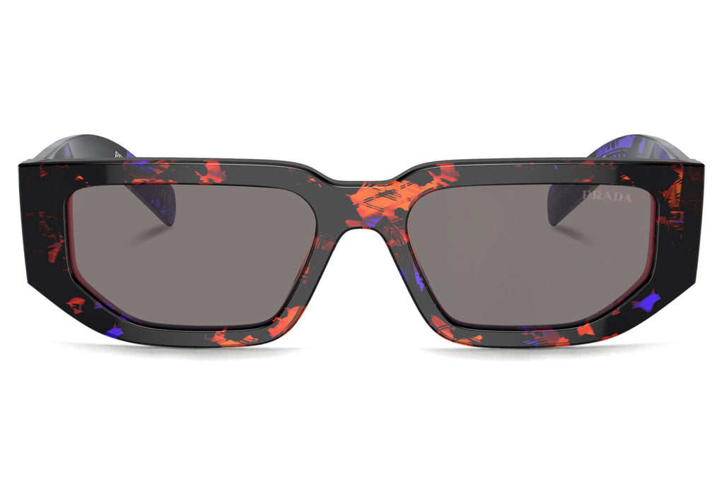 Prada - PR 09ZS Sunglasses Abstract Orange with Dark Grey Mirror Blue/Red Lenses (06V40E)