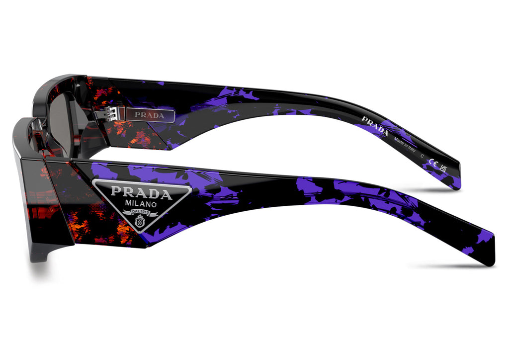 Prada - PR 09ZS Sunglasses Abstract Orange with Dark Grey Mirror Blue/Red Lenses (06V40E)