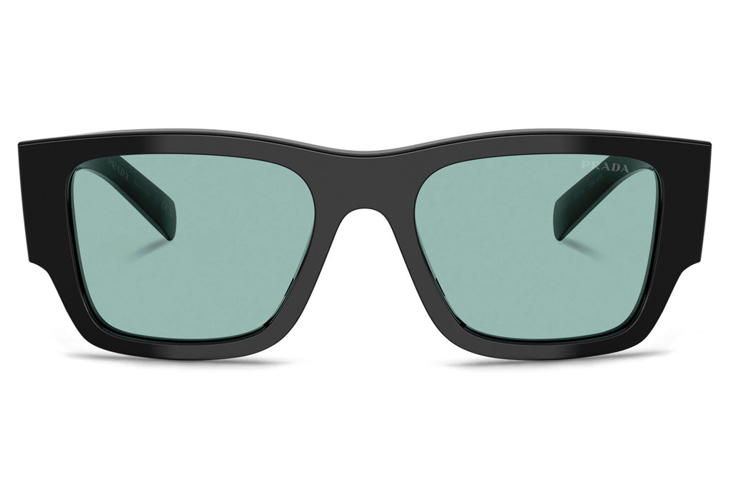 Prada - PR 10ZSF (Low Bridge Fit) Sunglasses Black with Petrol Green Lenses (16K40K)