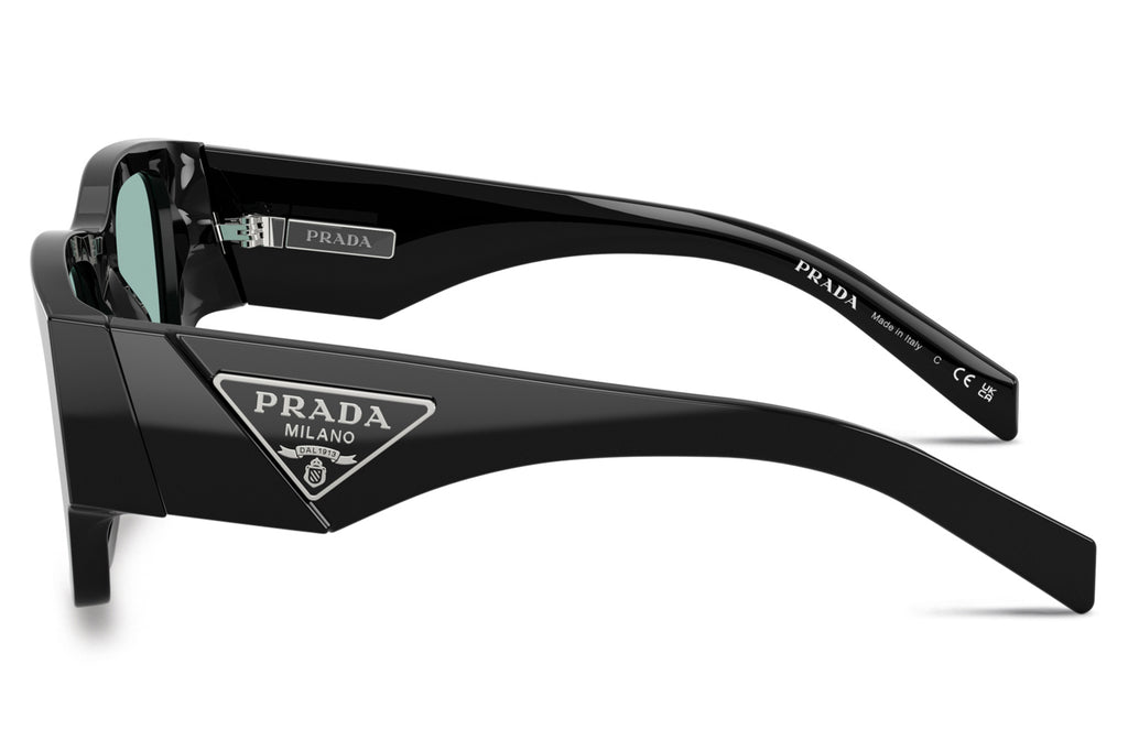 Prada - PR 10ZSF (Low Bridge Fit) Sunglasses Black with Petrol Green Lenses (16K40K)