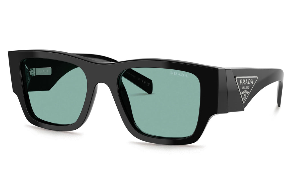 Prada - PR 10ZSF (Low Bridge Fit) Sunglasses Black with Petrol Green Lenses (16K40K)