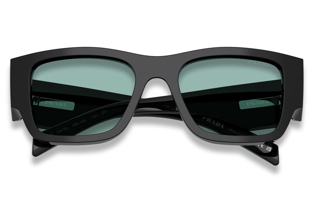 Prada - PR 10ZS Sunglasses Black with Petrol Green Lenses (16K40K)