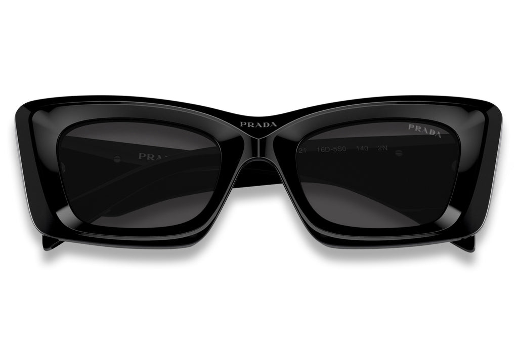 Prada - PR 13ZSF (Low Bridge Fit) Sunglasses Black with Dark Grey Lenses (1AB5S0)