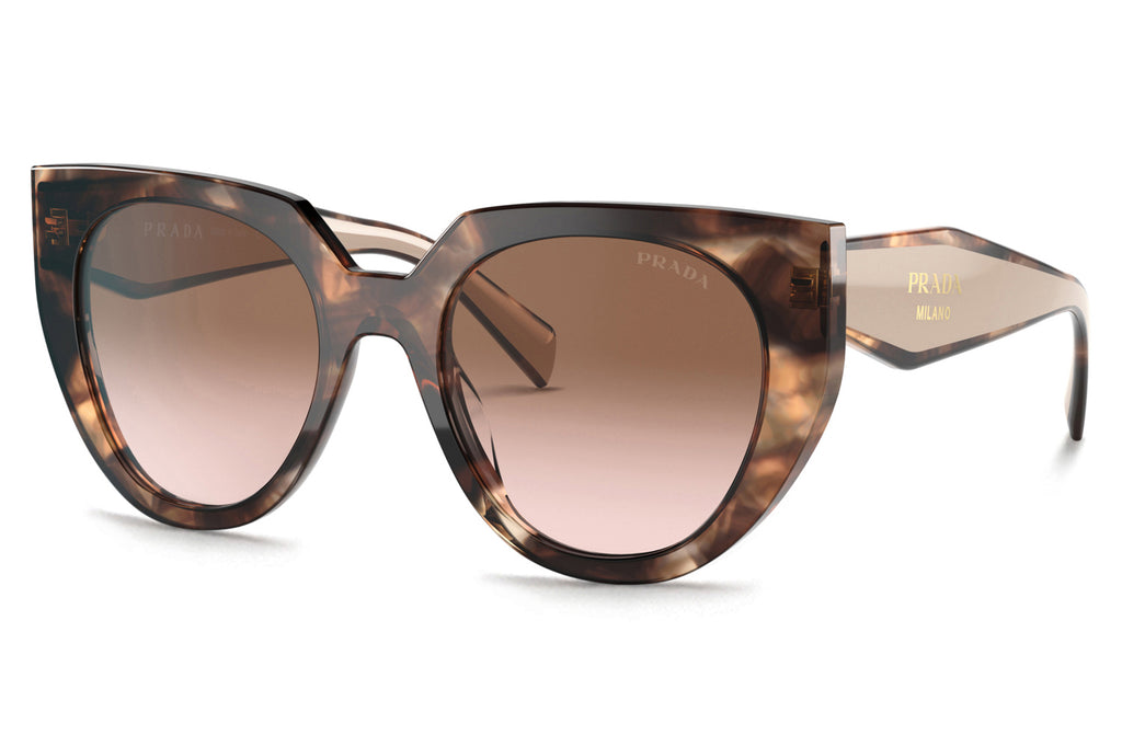 Prada - PR 14WSF (Low Bridge Fit) Sunglasses Caramel Tortoise/Powder with Brown Gradient (01R0A6)