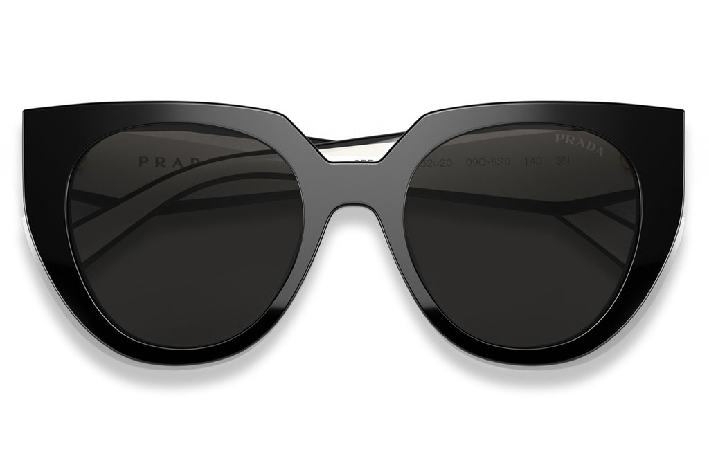 Prada - PR 14WSF (Low Bridge Fit) Sunglasses Black/Talc with Dark Grey Lenses (09Q5S0)