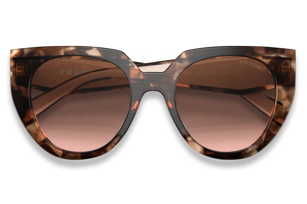Prada - PR 14WS Sunglasses Caramel Tortoise/Powder with Brown Gradient Lenses (01R0A6)