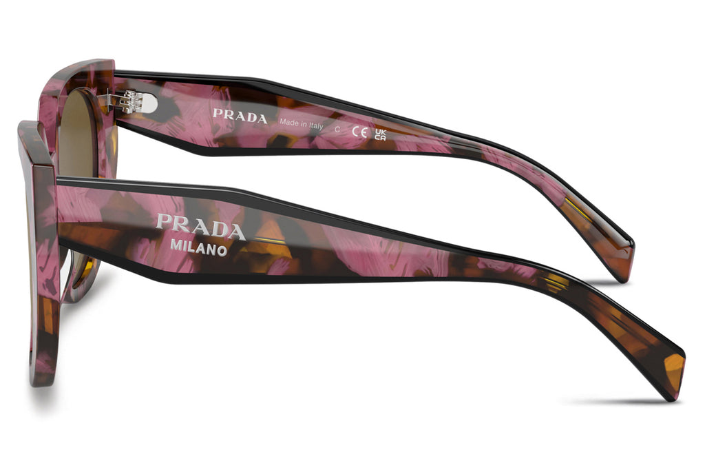 Prada - PR 14WS Sunglasses Tortoise Cognac Begonia with Dark Brown Brown Lenses (18N01T)