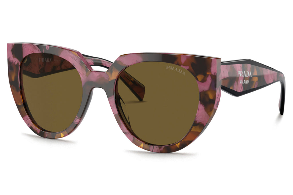 Prada - PR 14WS Sunglasses Tortoise Cognac Begonia with Dark Brown Brown Lenses (18N01T)