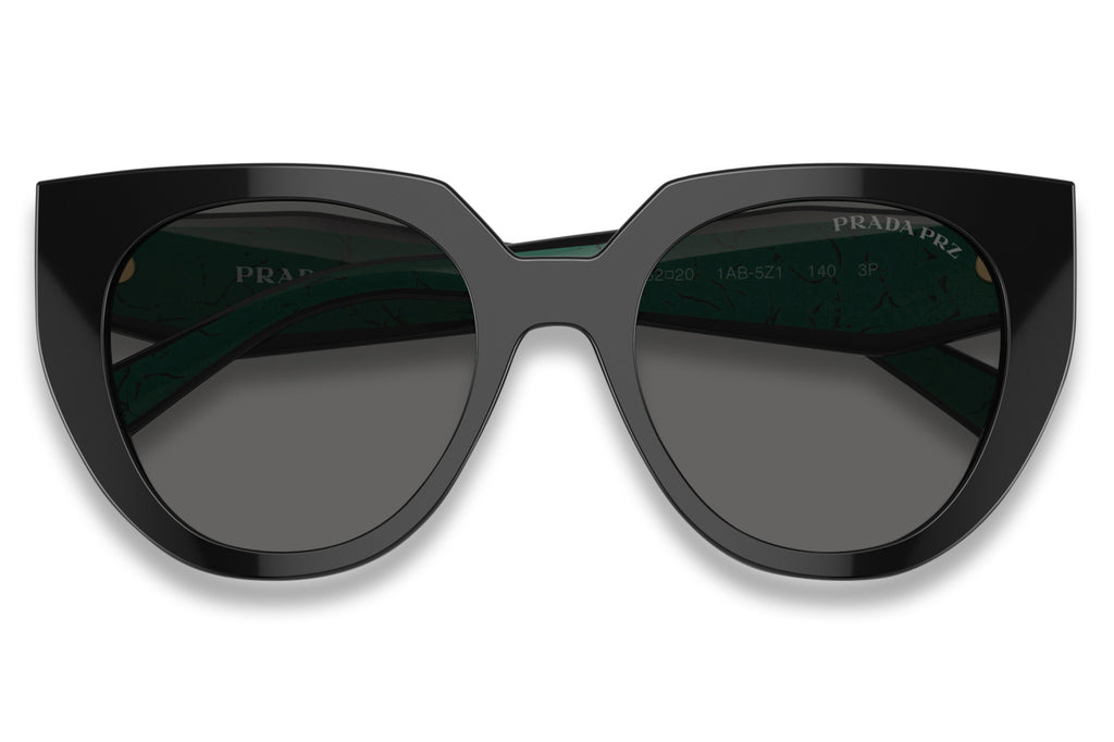 Prada - PR 14WS Sunglasses Black with Dark Grey Polar Lenses (1AB5Z1)