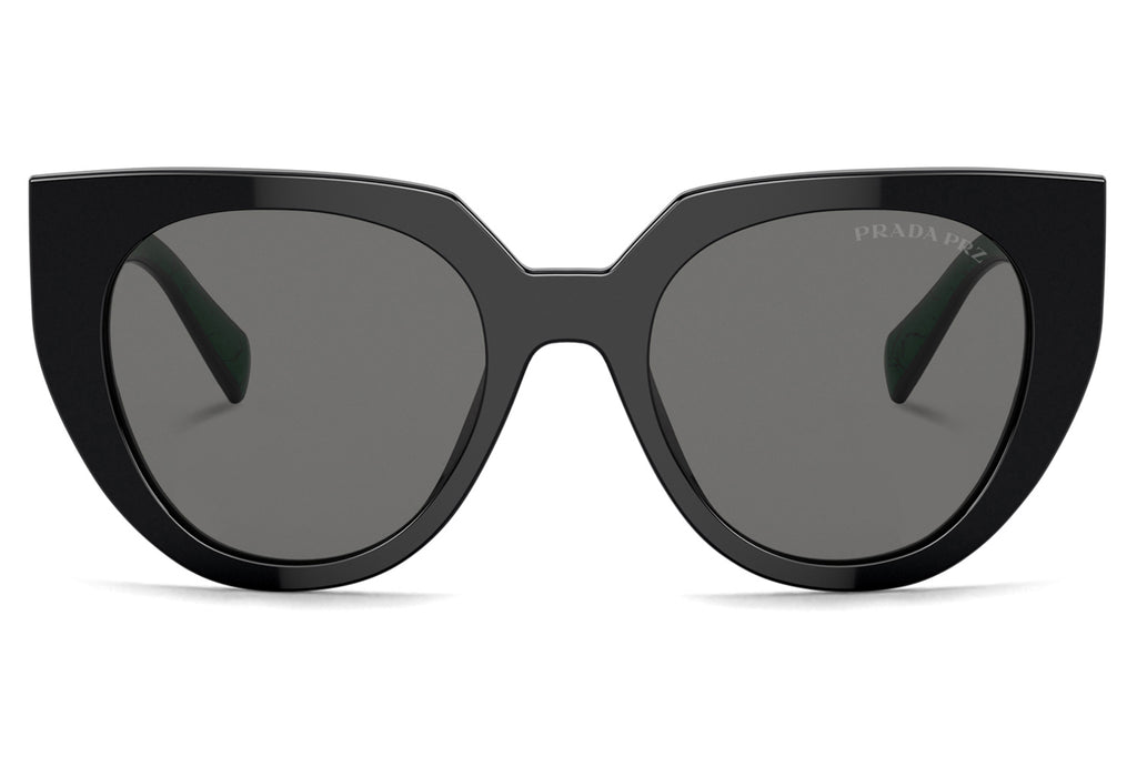 Prada - PR 14WS Sunglasses Black with Dark Grey Polar Lenses (1AB5Z1)