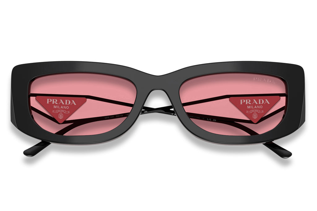 Prada - PR 14YS Sunglasses Black with Pink Lenses (1AB30L)