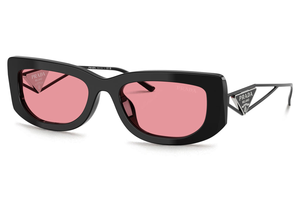 Prada - PR 14YS Sunglasses Black with Pink Lenses (1AB30L)