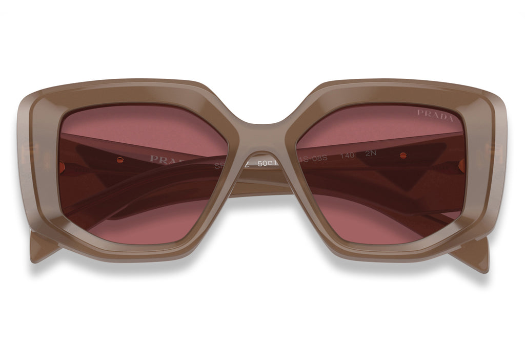 Prada - PR 14ZS Sunglasses Opal Loden with Dark Violet Lenses (11S08S)