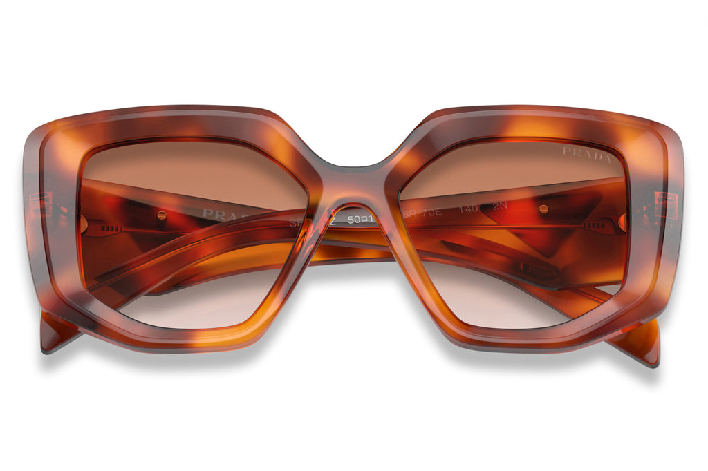 Prada - PR 14ZS Sunglasses Cognac Tortoise with Brown Gradient Lenses (18R70E)