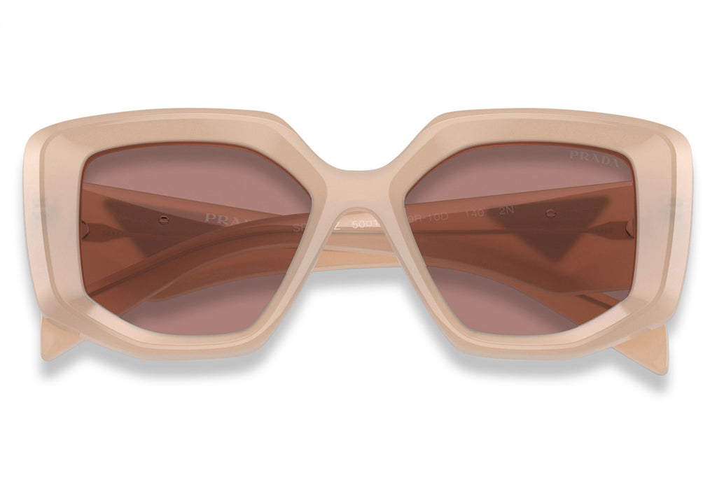 Prada - PR 14ZS Sunglasses Opal Natural with Light Brown Lenses (19R10D)