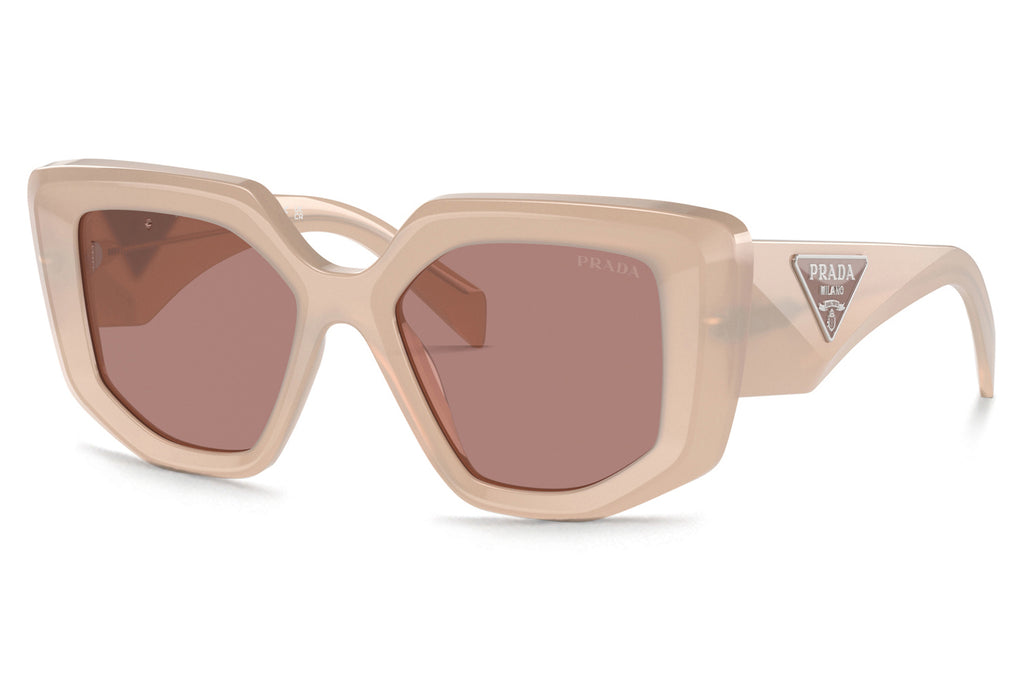 Prada - PR 14ZS Sunglasses Opal Natural with Light Brown Lenses (19R10D)
