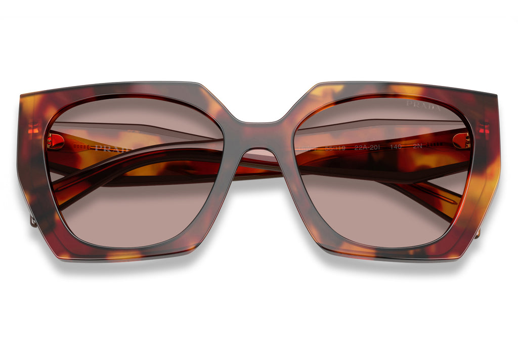 Prada - PR 15WSF (Low Bridge Fit) Sunglasses Poppy Tortoise with Light Purple Brown Lenses (22A20I)