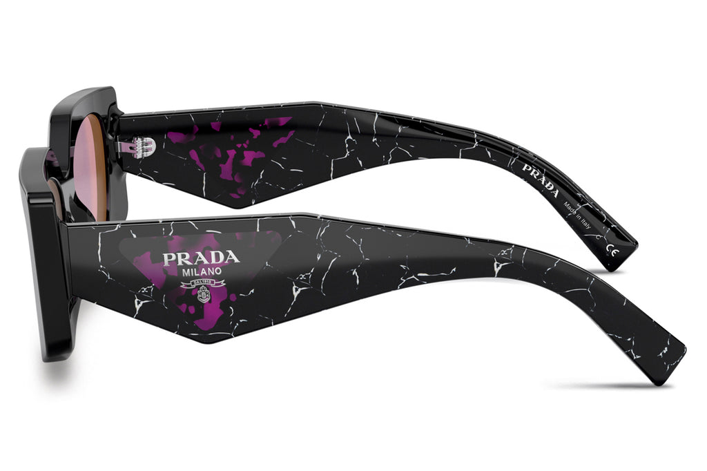 Prada - PR 15YS Sunglasses Black with Dark Violet Mirror Silver  Lenses (1AB07Q)