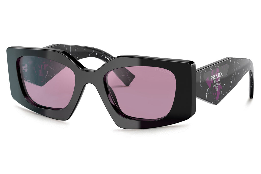 Prada - PR 15YS Sunglasses Black with Dark Violet Mirror Silver  Lenses (1AB07Q)