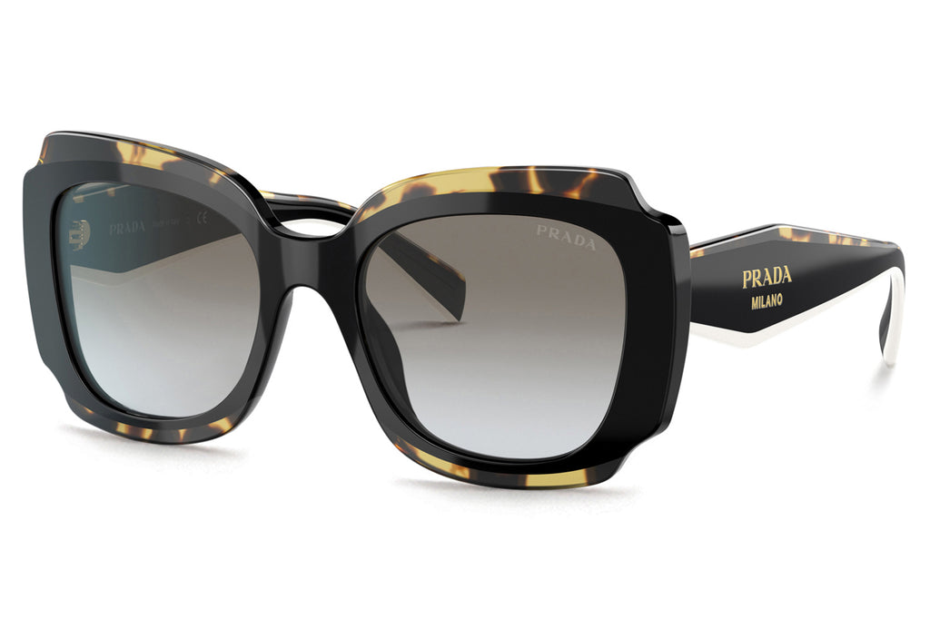 Prada - PR 16YS Sunglasses Black/Havana with Dark Grey Lenses (01M0A7)