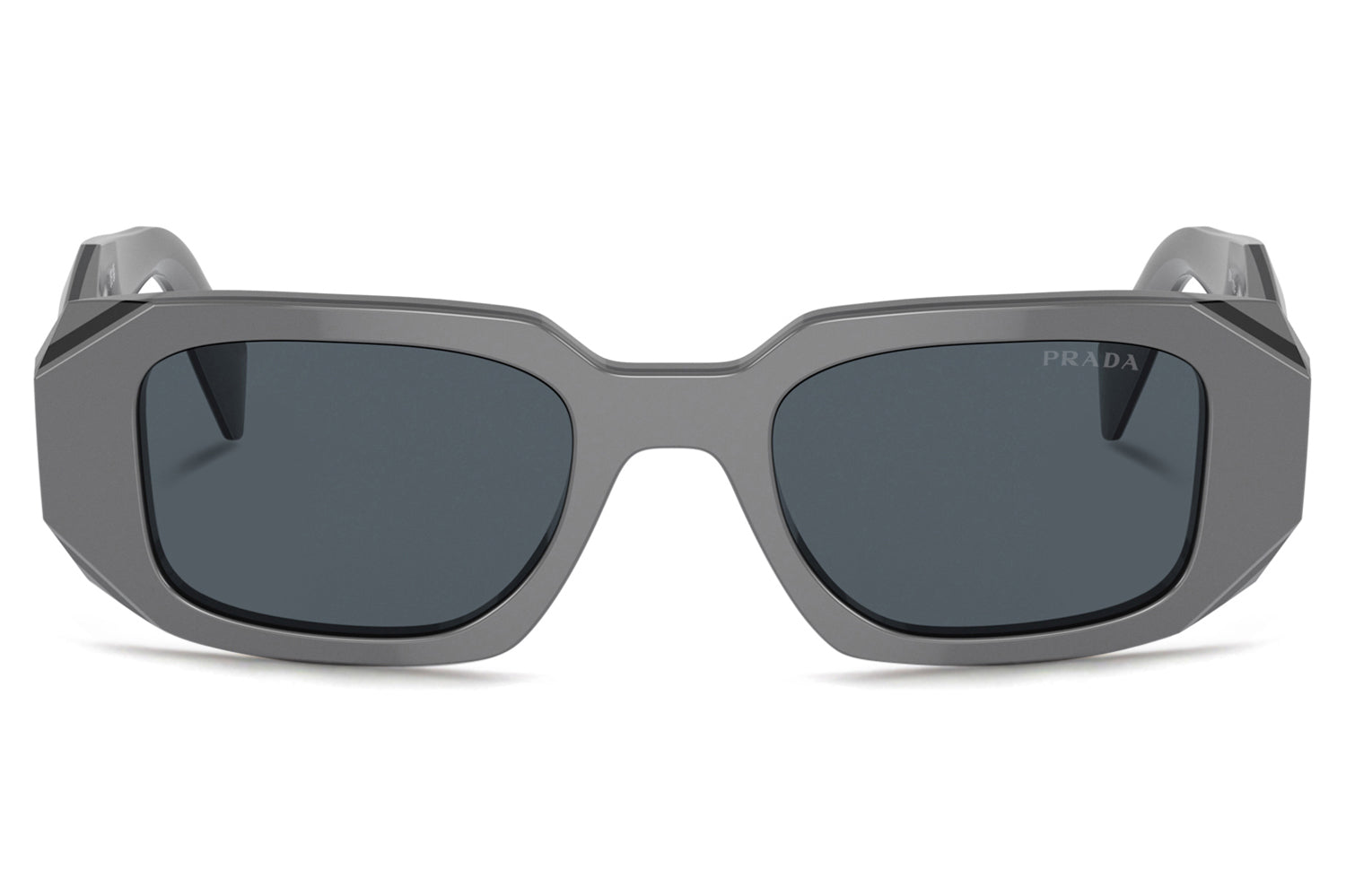 PRADA Rectangular Logo Sunglasses PR 17WSF Black/Yellow Marble/Dark Brown Unisex Prada Symbole Rectangular Women main image 2
