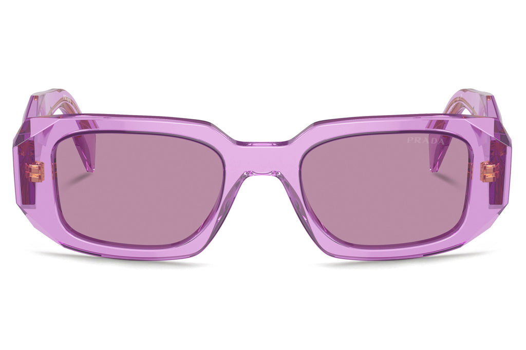 Prada - PR 17WSF (Low Bridge Fit) Sunglasses Transparent Amethyst with Dark Violet Lenses (13R07Q)