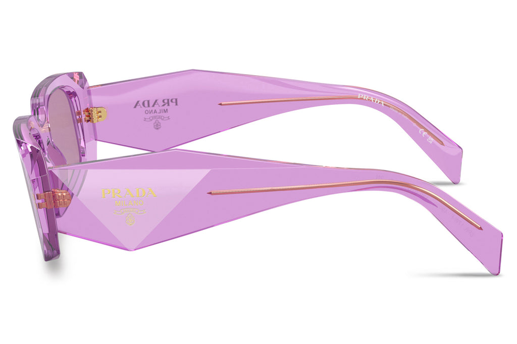 Prada - PR 17WSF (Low Bridge Fit) Sunglasses Transparent Amethyst with Dark Violet Lenses (13R07Q)