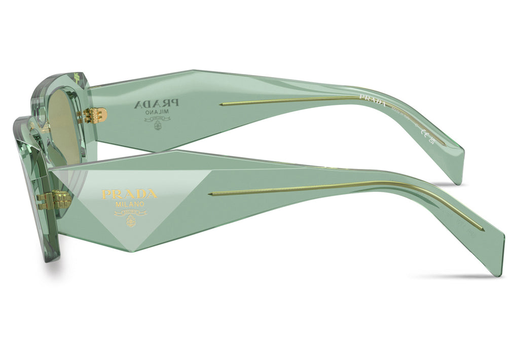 Prada - PR 17WS Sunglasses Transparent Sage with Green Mirror Internal Silver Lenses (11R10E)