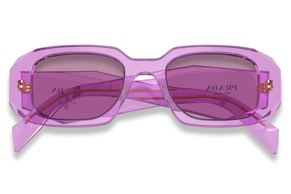 Prada - PR 17WS Sunglasses Transparent Amethyst with Dark Violet Mirror Silver Lenses (13R07Q)
