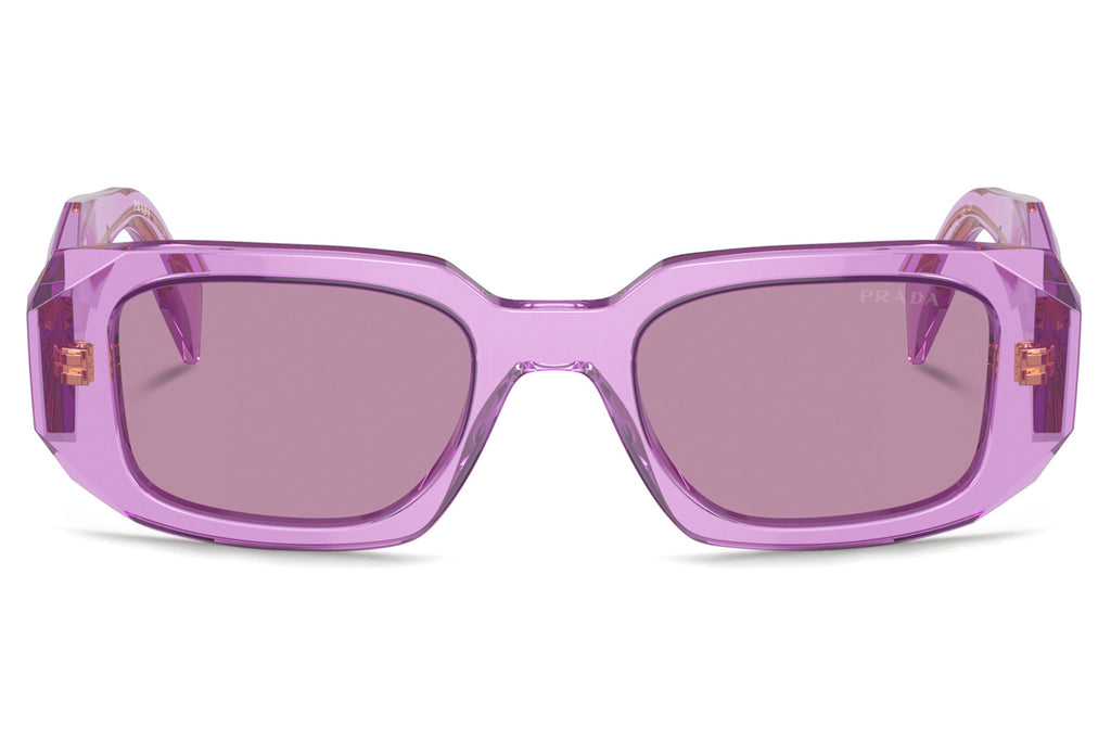 Prada - PR 17WS Sunglasses Transparent Amethyst with Dark Violet Mirror Silver Lenses (13R07Q)